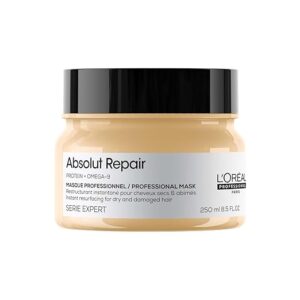 L'Oréal Professionnel Serie Expert Absolut Repair Masque |For dry and damaged hair| Provides deep conditioning & strength | With Gold Quinoa & Wheat Protein