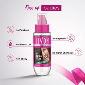 Livon Hair Serum, For Dry & Frizzy Hair | Provides shine , smoothness & damage protection| Leave in serum for women & Men| With Vitamin E &...