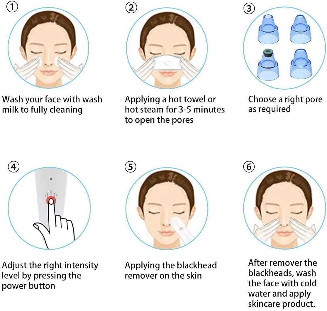 BINSBARRY 4 in 1 Multi-Function Blackhead Whitehead Extractor Remover Device, Skin Cleaner, Pimple Removal Tool, Acne Pimple Pore Cleaner Vacuum Suction... - Image 2
