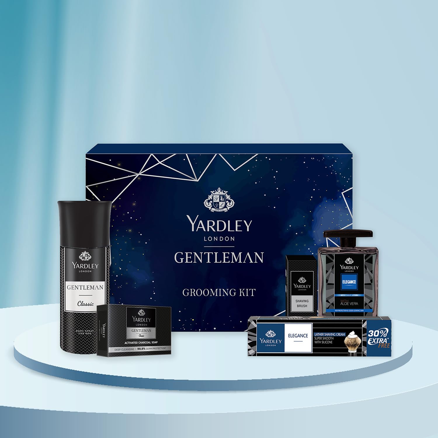 Yardley London Gentleman Luxury Grooming Kit For Men With Classic Activated Charcoal Soap, - Image 3